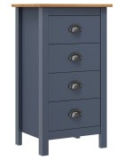 vidaXL Сайдборд Hill сив 46x35x80 см борово дърво масив