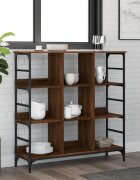 vidaXL Сайдборд кафяв дъб 102x32x1035 см инженерно дърво