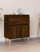 vidaXL Сайдборд Кафяв дъб 60x35x70 см инженерно дърво