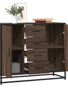 vidaXL Сайдборд кафяв дъб 92x35x76 см инженерно дърво