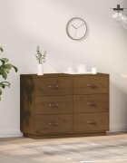 vidaXL Сайдборд меденокафяв 100x40x75 см бор масив