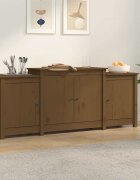 vidaXL Сайдборд меденокафяв 164x37x68 см бор масив