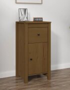 vidaXL Сайдборд меденокафяв 40x35x80 см бор масив