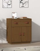 vidaXL Сайдборд меденокафяв 655x40x75 см бор масив