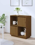 vidaXL Сайдборд меденокафяв 74x35x80 см бор масив