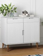 vidaXL Сайдборд MOLDE бял 90x40x80 см бор масив