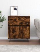 vidaXL Сайдборд опушен дъб 60x35x70 см инженерно дърво