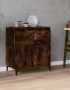 vidaXL Сайдборд опушен дъб 60x35x70 см инженерно дърво