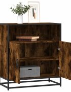 vidaXL Сайдборд опушен дъб 68x35x76 см инженерно дърво