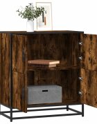 vidaXL Сайдборд опушен дъб 68x35x76 см инженерно дърво