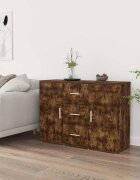 vidaXL Сайдборд опушен дъб 91x295x65 см инженерно дърво
