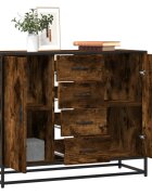 vidaXL Сайдборд опушен дъб 92x35x76 см инженерно дърво