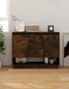 vidaXL Сайдборд опушен дъб 97x31x75 см инженерно дърво