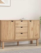 vidaXL Сайдборд OTTA 1135x43x73 см борово дърво масив