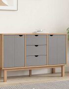 vidaXL Сайдборд OTTA кафяво и сиво 1135x43x73 см бор масив
