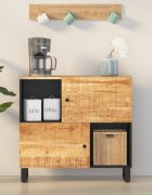 vidaXL Сайдборд с 2 врати 80x33x75 см мангово дърво масив