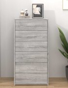 vidaXL Сайдборд с 6 чекмеджета сив сонома 50x34x96 см инженерно дърво
