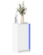 vidaXL Сайдборд с LED бял 425x34x85 см инженерно дърво