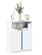 vidaXL Сайдборд с LED бял 77x34x100 см инженерно дърво