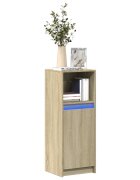 vidaXL Сайдборд с LED дъб сонома 38x34x100 см инженерно дърво