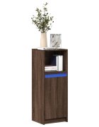 vidaXL Сайдборд с LED кафяв дъб 38x34x100 см инженерно дърво