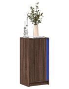 vidaXL Сайдборд с LED кафяв дъб 425x34x85 см инженерно дърво