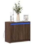 vidaXL Сайдборд с LED кафяв дъб 72x34x61 см инженерно дърво