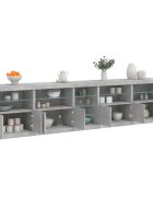 vidaXL Сайдборд с LED светлини бетонно сив 283x37x67 см