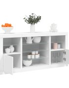 vidaXL Сайдборд с LED светлини бял 1425x37x67 см