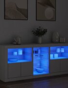 vidaXL Сайдборд с LED светлини бял 162x37x67 см