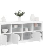 vidaXL Сайдборд с LED светлини бял 163x37x67 см