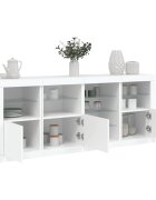 vidaXL Сайдборд с LED светлини бял 164x37x67 см