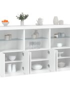 vidaXL Сайдборд с LED светлини бял 1815x37x100 см