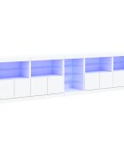 vidaXL Сайдборд с LED светлини бял 283x37x67 см