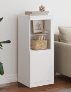 vidaXL Сайдборд с LED светлини бял 41x37x100 см