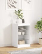 vidaXL Сайдборд с LED светлини бял 41x37x67 см