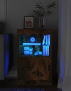 vidaXL Сайдборд с LED светлини oпушен дъб 41x37x67 см
