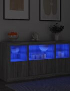 vidaXL Сайдборд с LED светлини сив сонома 1425x37x67 см