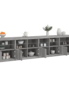 vidaXL Сайдборд с LED светлини сив сонома 283x37x67 см