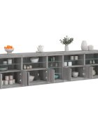 vidaXL Сайдборд с LED светлини сив сонома 283x37x67 см