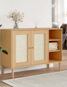 vidaXL Сайдборд "SENJA" ратанова визия 112x40x80 см бор масив