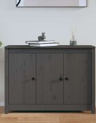 vidaXL Сайдборд сив 100x35x74 см бор масив