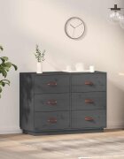 vidaXL Сайдборд сив 100x40x75 см бор масив