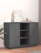 vidaXL Сайдборд сив 100x40x75 см бор масив