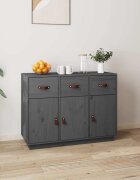 vidaXL Сайдборд сив 100x40x75 см бор масив