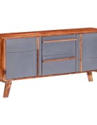 vidaXL Сайдборд сив 120x30x55 см масивно дърво