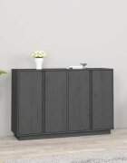 vidaXL Сайдборд сив 120x35x80 см бор масив