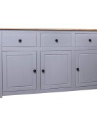 vidaXL Сайдборд сив 135x40x80 см бор масив стил Панама