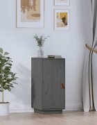 vidaXL Сайдборд сив 34x40x75 см бор масив