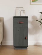 vidaXL Сайдборд сив 34x40x75 см бор масив